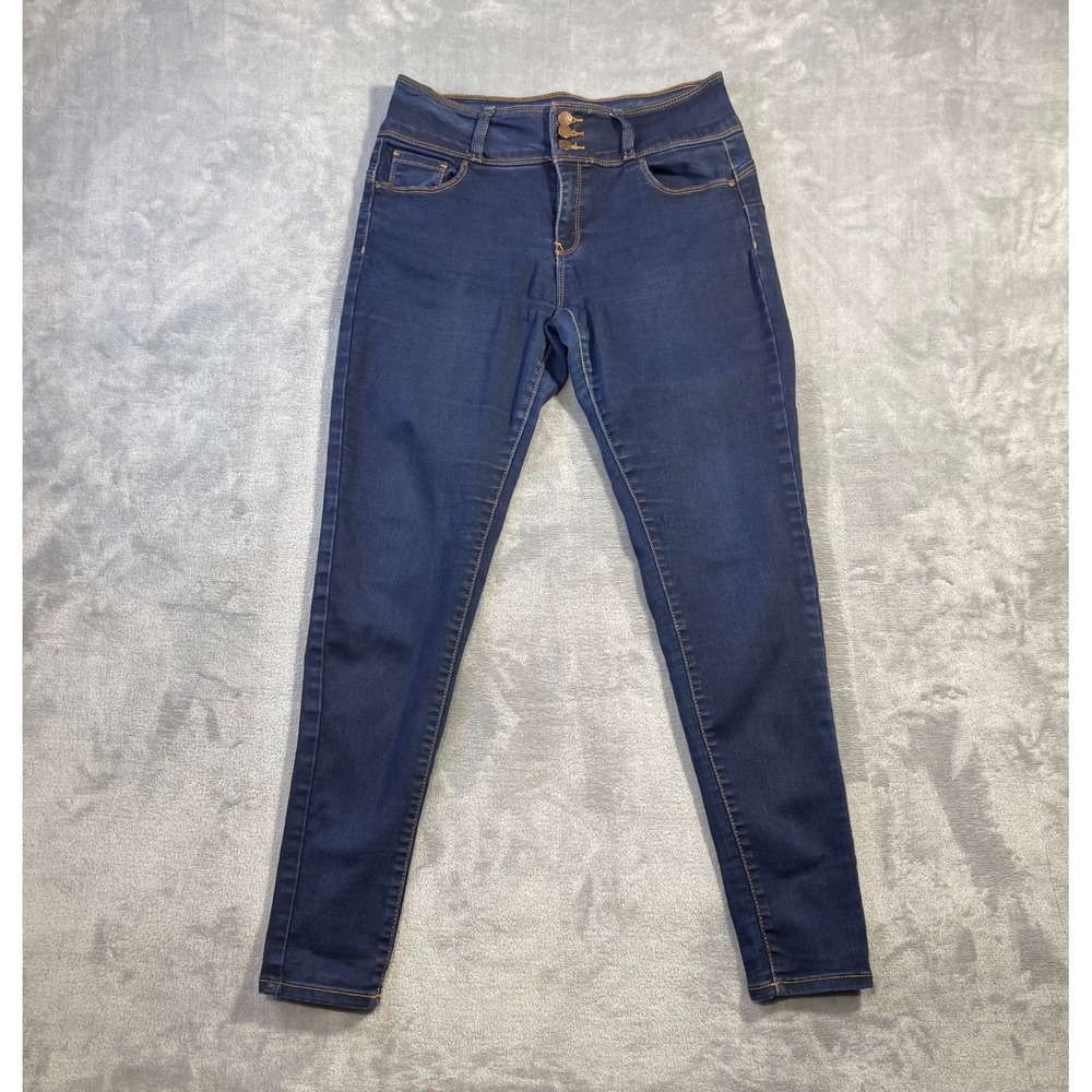 Wax Jean Skinny Jeans Womens 13 Dark Blue Excellent Butt I Love You High Rise